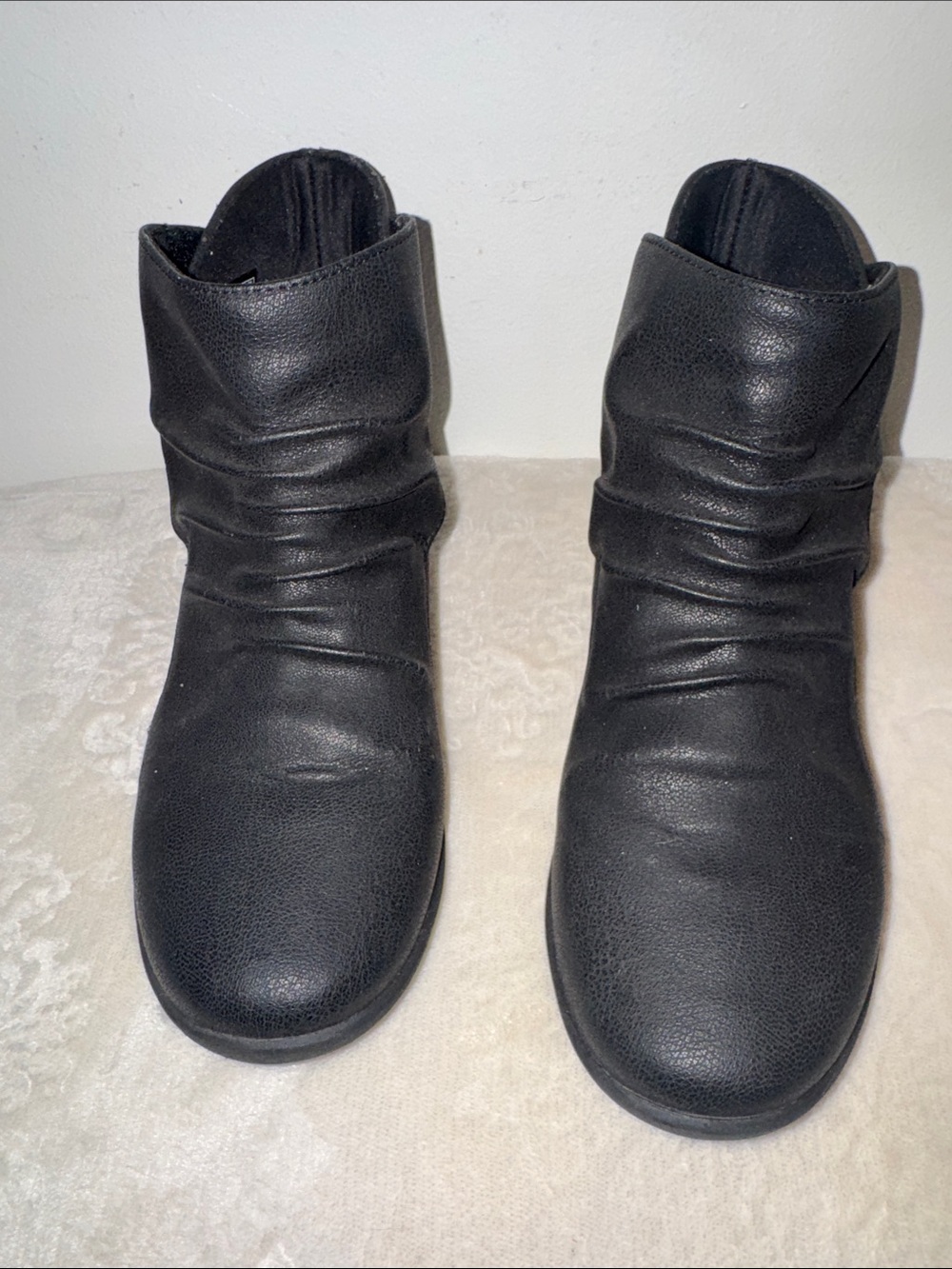 Clarks Black Slouchy Leather Ankle Booties